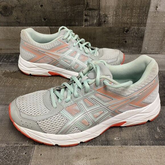 Asics Women's Gel Contend 4 Ortholite Running Shoes Size 8 Gray Mint T765Q VGUC - Picture 6 of 10